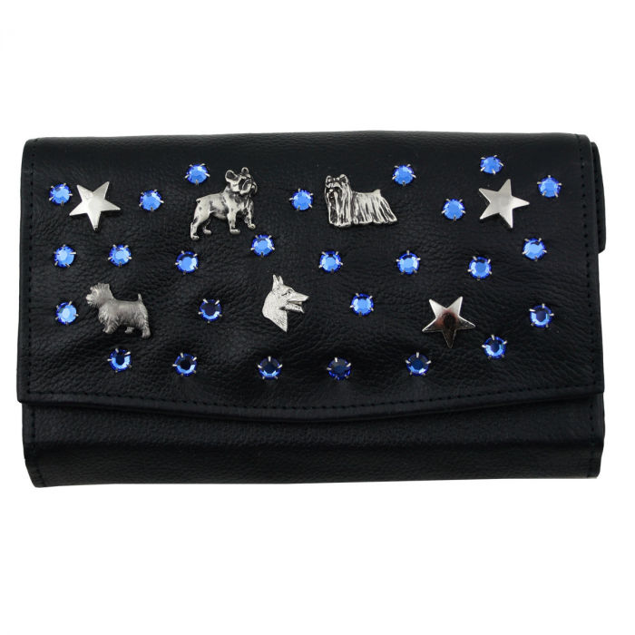 WESTERN-SPEICHER Große Geld Börse Portemonnaie Leder Strass  Swarovski Elements Lilli 210