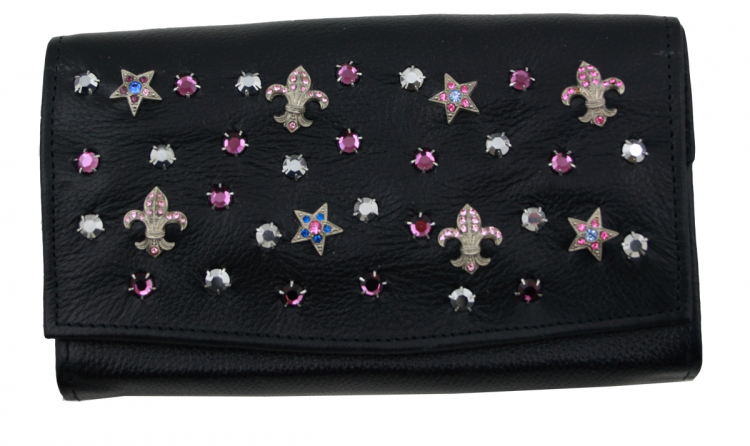WESTERN-SPEICHER Große Geld Börse Portemonnaie Leder Strass  Swarovski Elements Lilli 211
