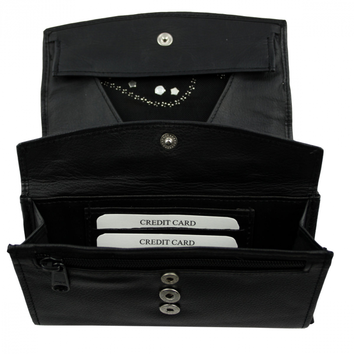 WESTERN-SPEICHER Große Geld Börse Portemonnaie Leder Strass  Swarovski Elements Lilli 217