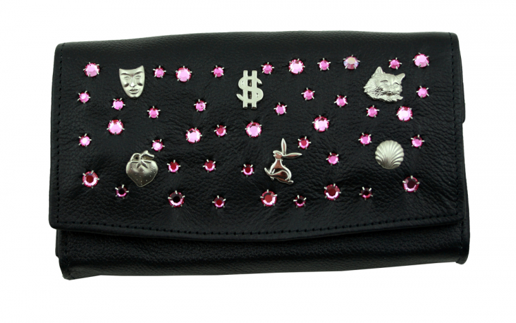 WESTERN-SPEICHER Große Geld Börse Portemonnaie Leder Strass  Swarovski Elements Lilli 202