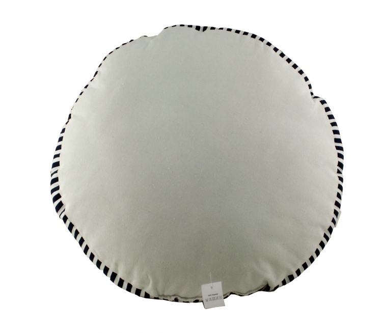 Rundes Deko Kissen Maritim Beige mit Kordel
