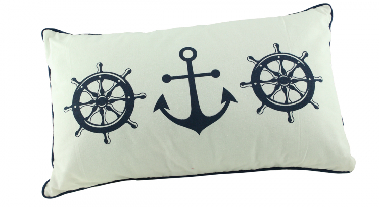 Deko Kissen Maritim Beige mit Umrandung