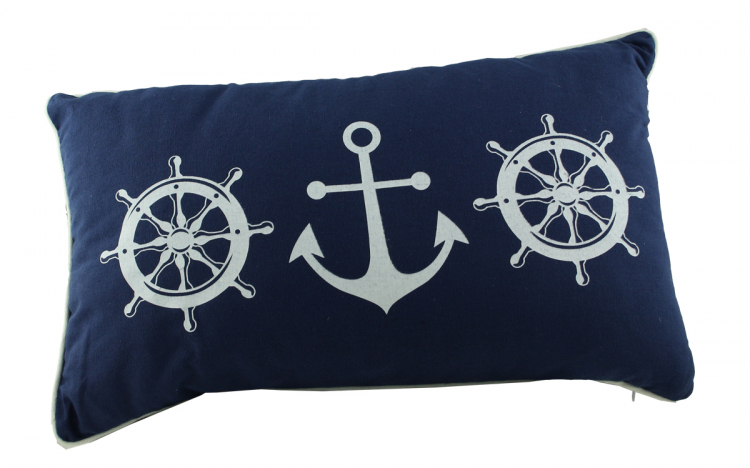 Deko Kissen Maritim Blau mit Umrandung