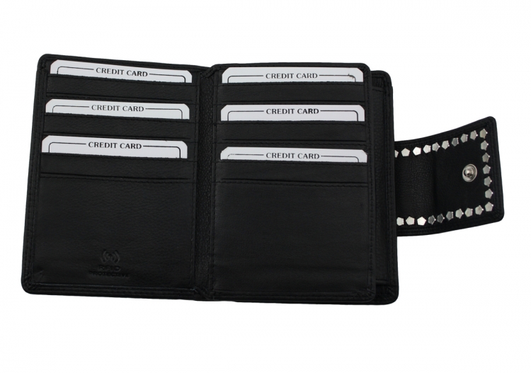 WESTERN-SPEICHER Geldbörse Portemonnaie Leder Strass  Swarovski Elements Laura 109