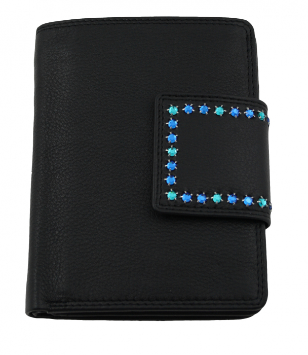 WESTERN-SPEICHER Geldbörse Portemonnaie Leder Strass  Swarovski Elements Laura 101