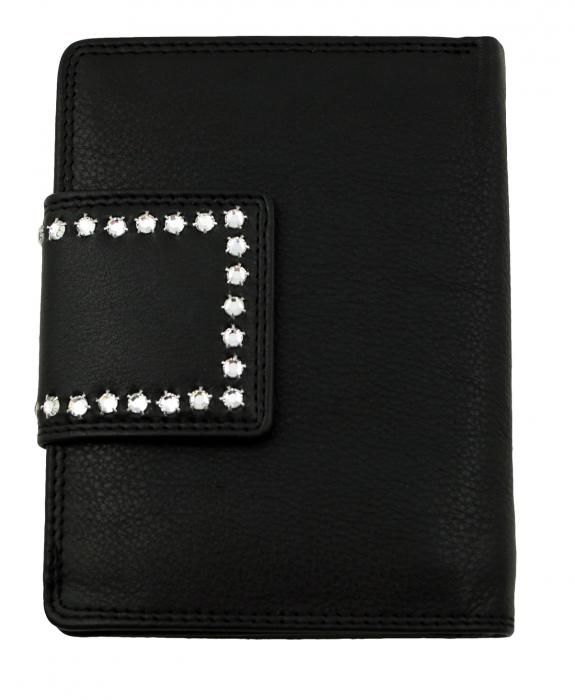 WESTERN-SPEICHER Geldbörse Portemonnaie Leder Strass  Swarovski Elements Laura 108