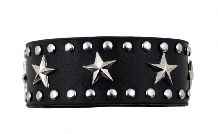 Armband Leder Schwarz Stern