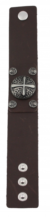 Armband Leder braun mit Motivnieten Roman