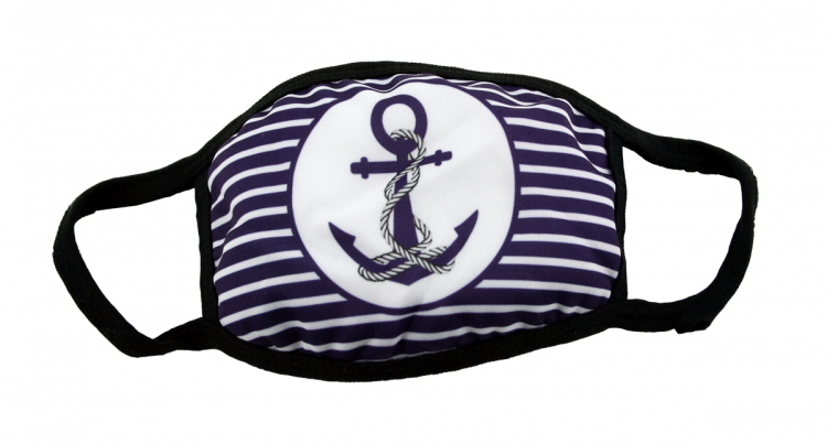 Maritime Mund-Nasen-Gesichtsmaske Behelfsmaske wiederverwendbar Anker 01