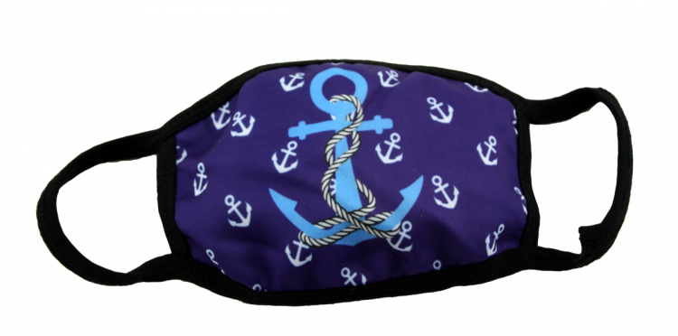 Maritime Mund-Nasen-Gesichtsmaske Behelfsmaske wiederverwendbar Anker 02