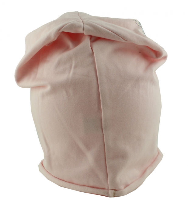 Mütze Beanie Damen Glitzer mit Strass Applikationen Sterne Rosa B10 onesize