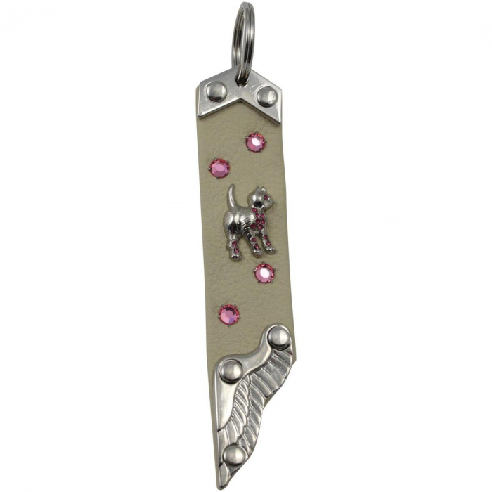 Schlüsselanhänger Leder Strass Swarovski-Elements SA152