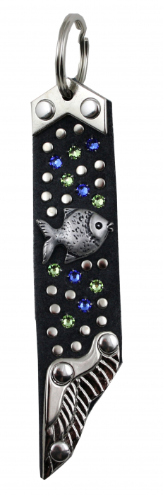 Schlüsselanhänger Leder Strass Swarovski-Elements SA300