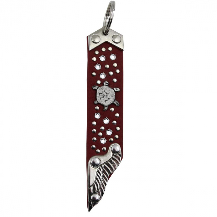 Schlüsselanhänger Leder Strass Swarovski-Elements SA307