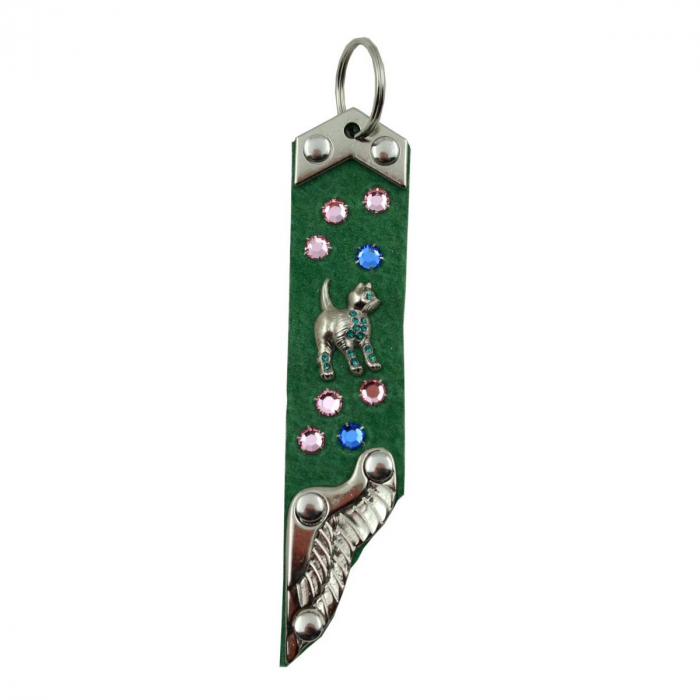 Schlüsselanhänger Leder Strass Swarovski-Elements SA337
