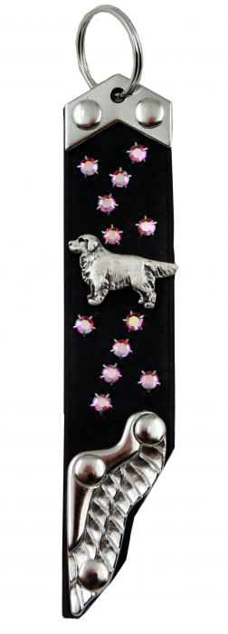 Schlüsselanhänger Leder Strass Swarovski-Elements SA340