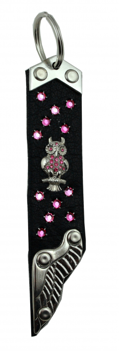Schlüsselanhänger Leder Strass Swarovski-Elements SA359