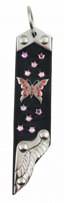 Schlüsselanhänger Leder Strass Swarovski-Elements SA385