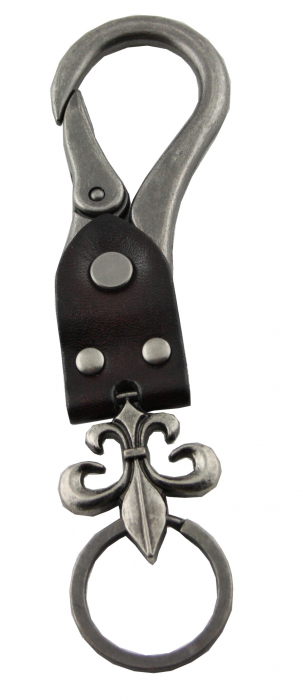 Schlüsselanhänger Lilie mit Lederband