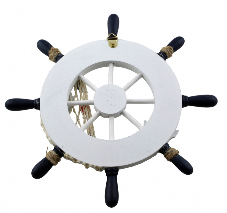 Maritimes Deko Steuerrad aus Holz im Seedesign Durchmesser ca. 23cm