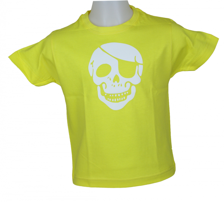 Kinder T-Shirt - Totenkopf - Gelb