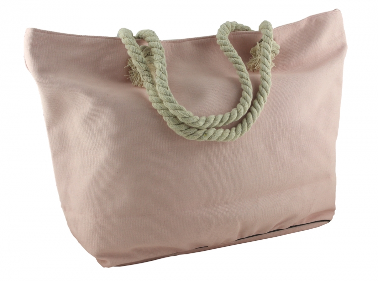 Shopper Strandtasche Handtasche Damentasche mit Reißverschluss Anker pink