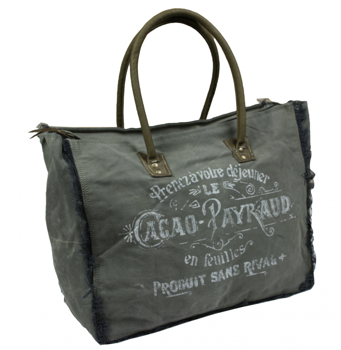 Canvas DamenTasche Schultertasche Shopper Vintage - Cacao -