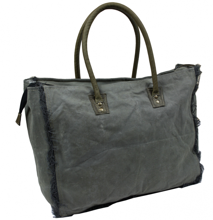 Canvas DamenTasche Schultertasche Shopper Vintage - Cacao -