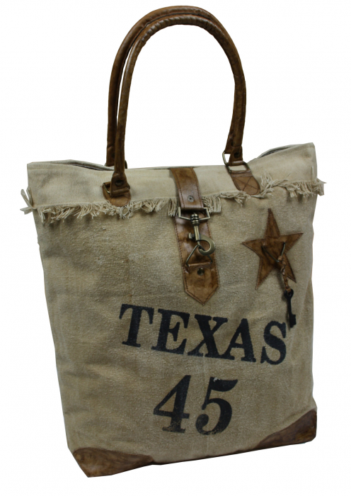 Canvas DamenTasche Schultertasche Shopper Vintage - Texas -