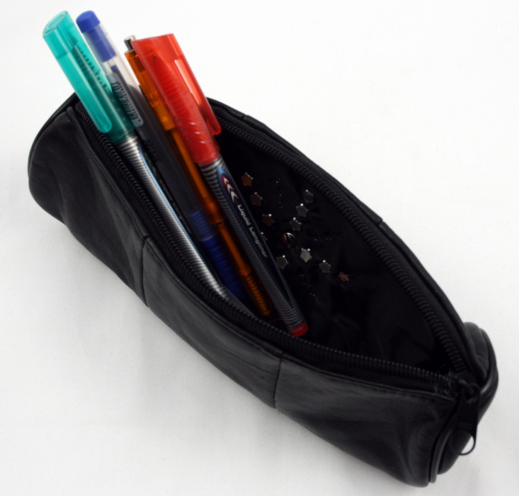 Kosmetiktasche Leder Strass Swarovski-Elements