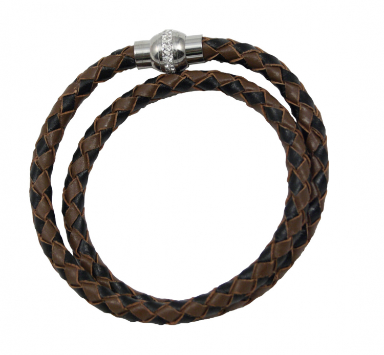 Geflochtenes Leder- Wickelarmband "LA103"