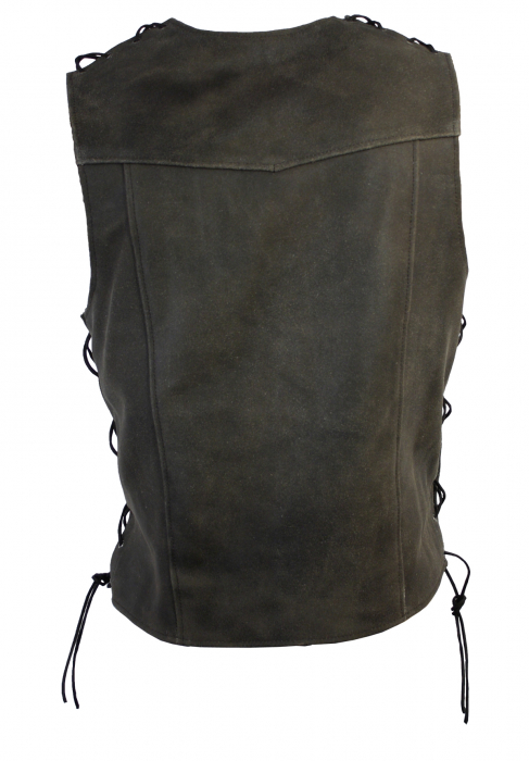 WESTER-SPEICHER Herren Lederweste Kutte Biker Weste Antik Braun S - 5XL