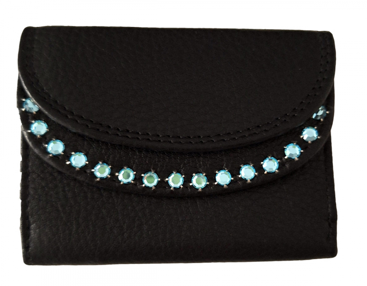 WESTERN-SPEICHER Geldbörse Portemonnaie Leder Strass  Swarovski Elements Lea 117