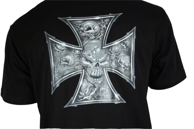 T-Shirt  Cross  Baumwolle schwarz Größe S bis 5XL